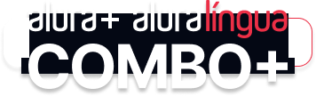O combo mais é a junção do alura+ e o alura língua